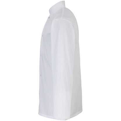 White - Side - Premier Studded Front Long Sleeve Chefs Jacket - Chefswear