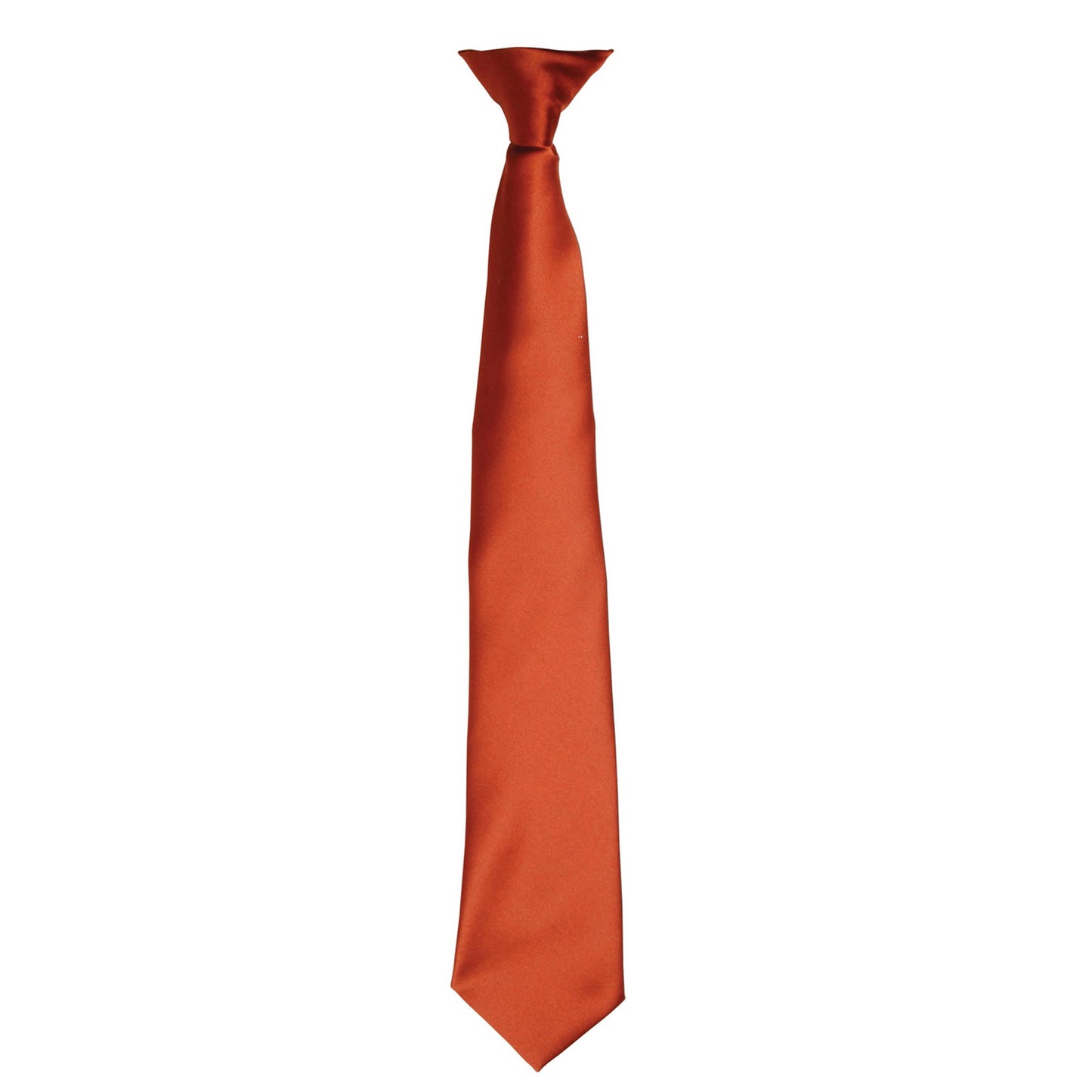 Chestnut - Front - Premier Colours Mens Satin Clip Tie