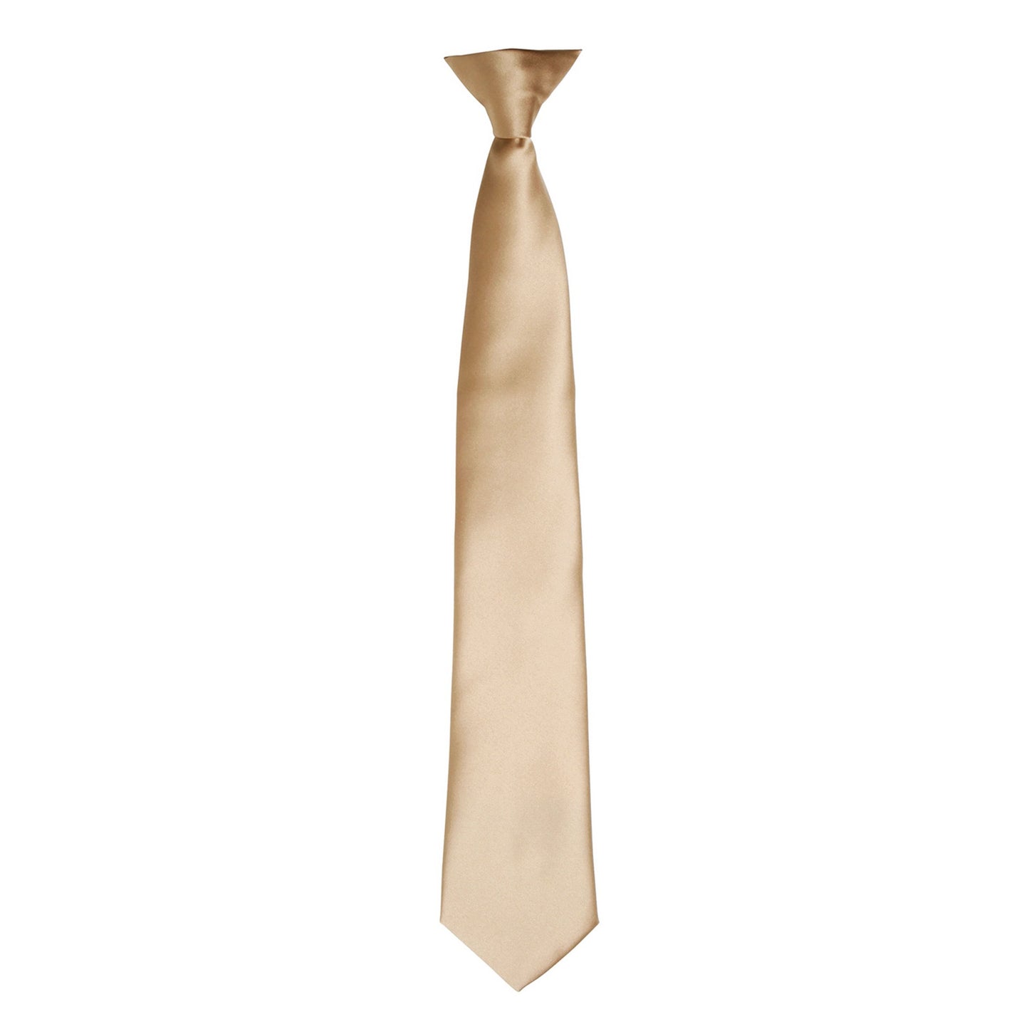 Khaki - Front - Premier Colours Mens Satin Clip Tie
