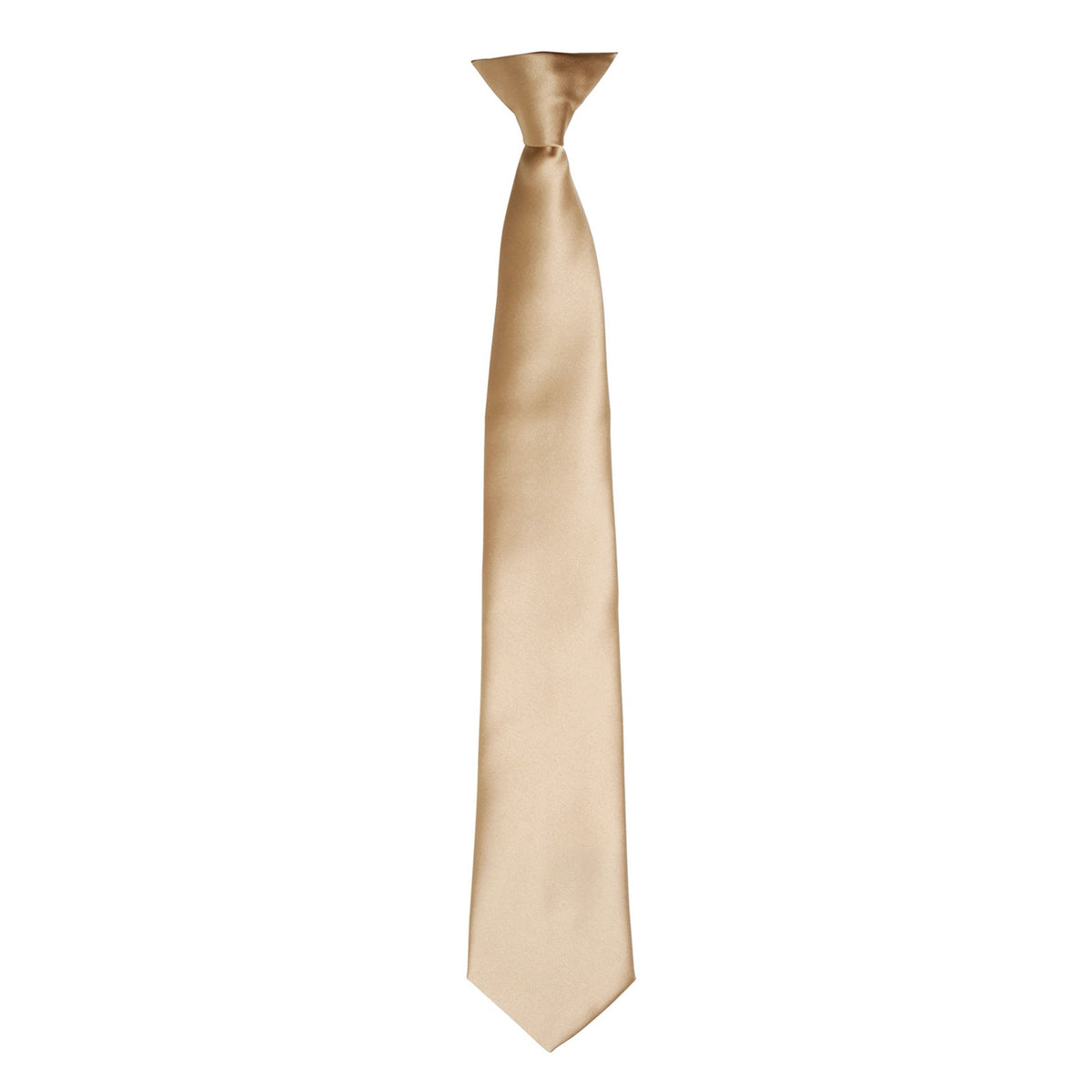 Khaki - Front - Premier Colours Mens Satin Clip Tie