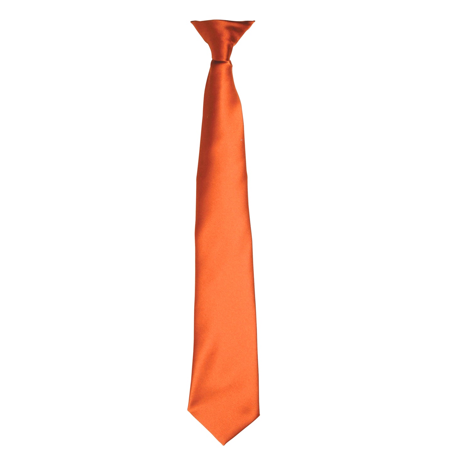Orange - Front - Premier Colours Mens Satin Clip Tie