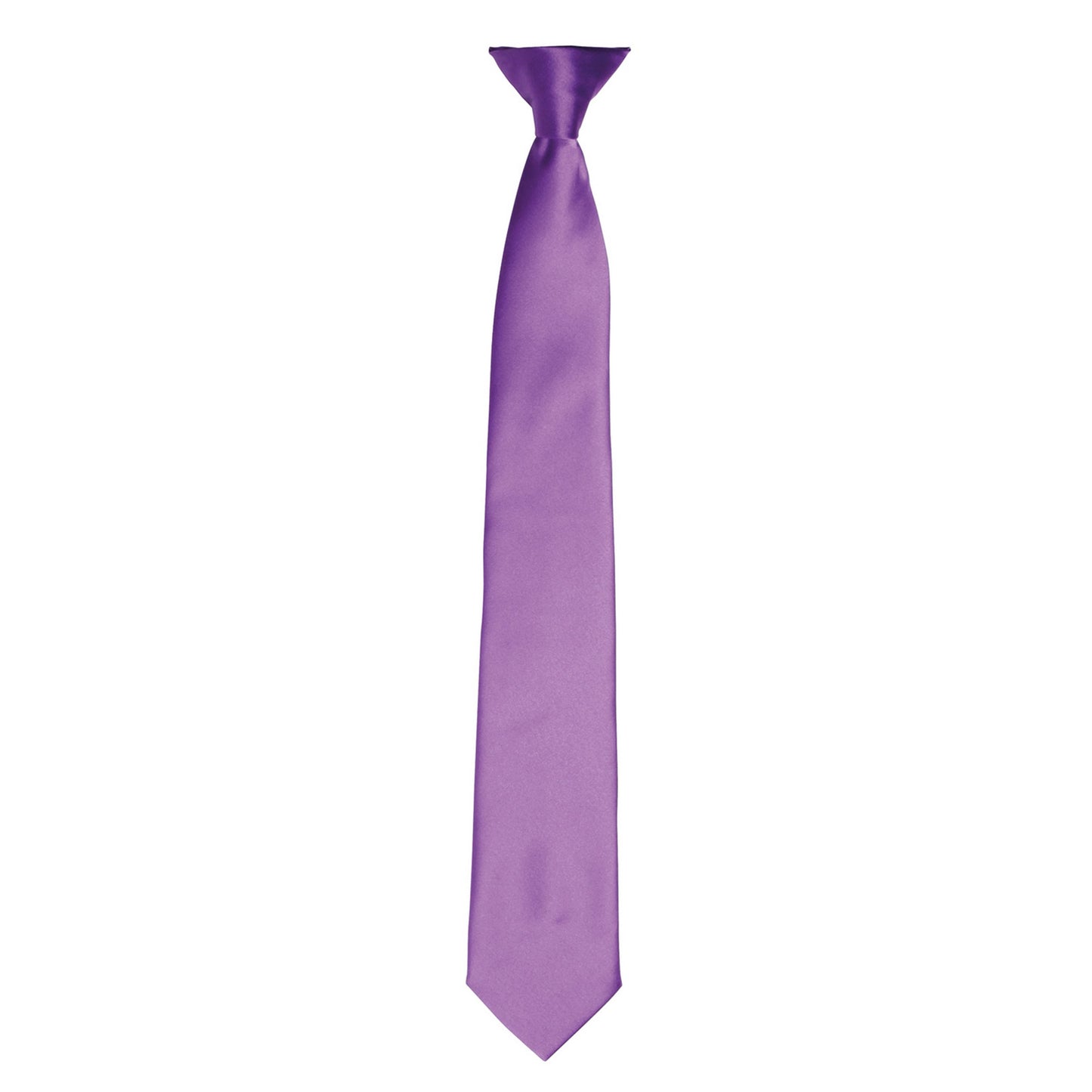 Rich Violet - Front - Premier Colours Mens Satin Clip Tie