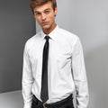 Black - Front - Premier Colours Mens Satin Clip Tie