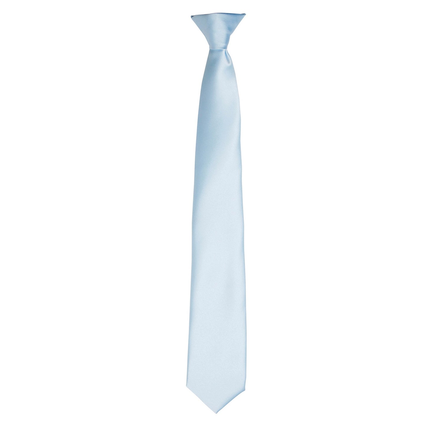 Light Blue - Front - Premier Colours Mens Satin Clip Tie