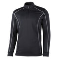 Black - Front - Rhino Mens Seville 1-4 Zip Midlayer Sports Top