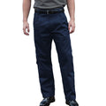 Navy - Back - RTY Workwear Mens Casual Stain Resistant Single Pleated Work Chinos