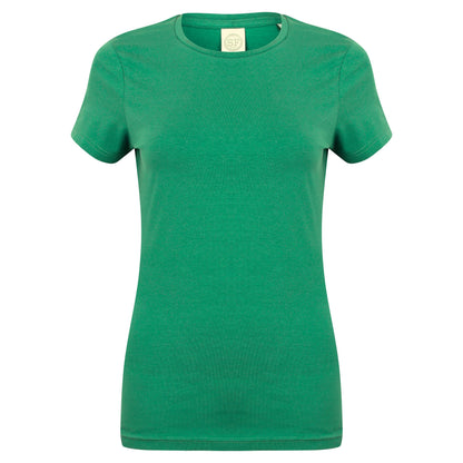 Green - Front - Skinni Fit Womens-Ladies Feel Good Stretch Short Sleeve T-Shirt