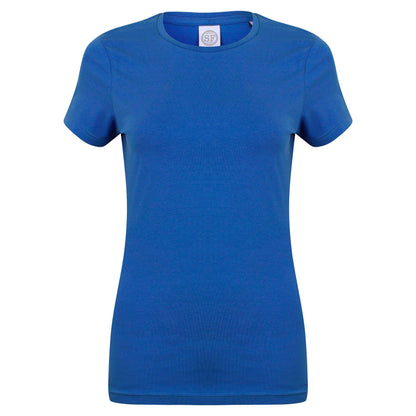 Royal - Front - Skinni Fit Womens-Ladies Feel Good Stretch Short Sleeve T-Shirt