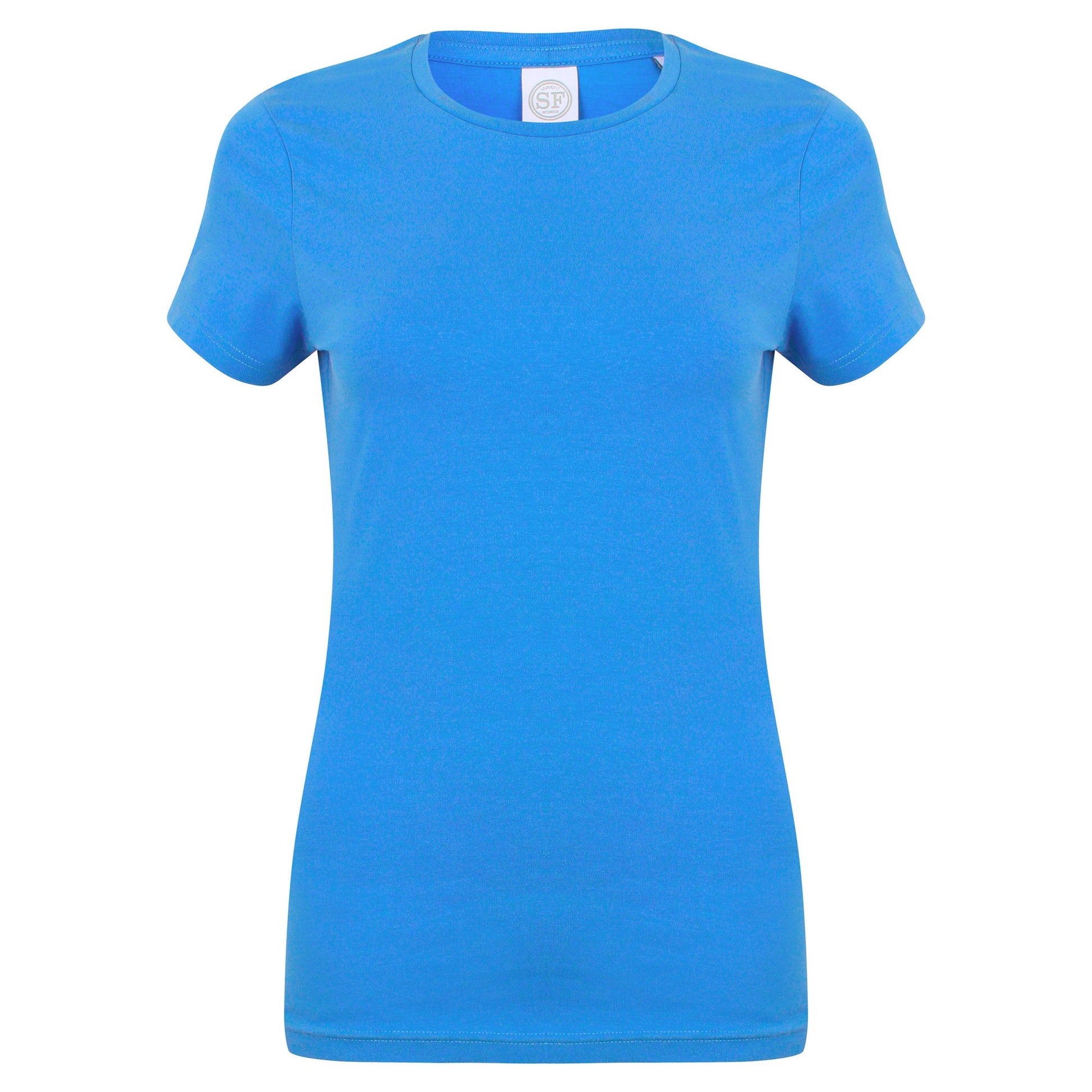 Heather Blue - Front - Skinni Fit Womens-Ladies Feel Good Stretch Short Sleeve T-Shirt