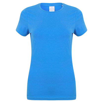 Heather Blue - Front - Skinni Fit Womens-Ladies Feel Good Stretch Short Sleeve T-Shirt