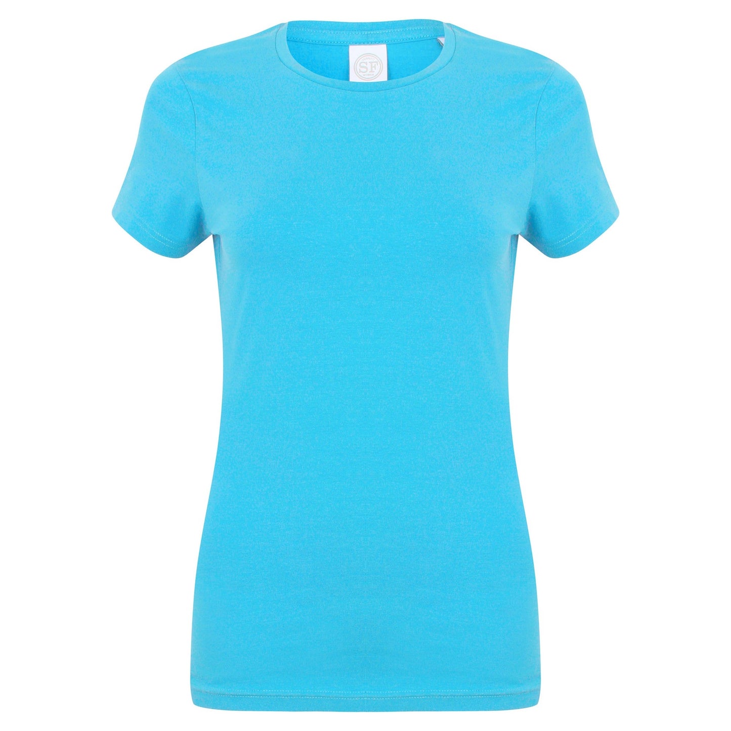 Surf Blue - Front - Skinni Fit Womens-Ladies Feel Good Stretch Short Sleeve T-Shirt