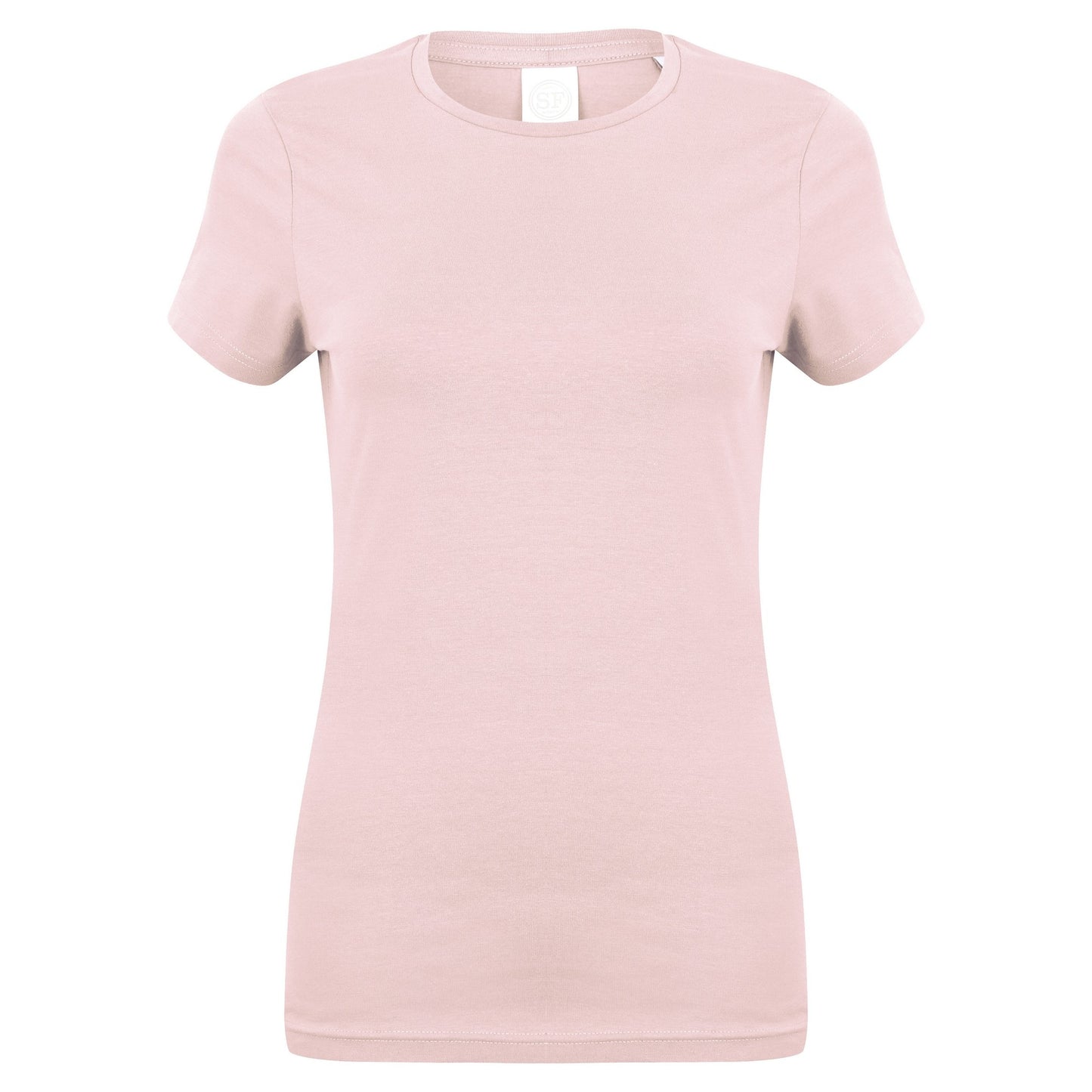Baby Pink - Front - Skinni Fit Womens-Ladies Feel Good Stretch Short Sleeve T-Shirt