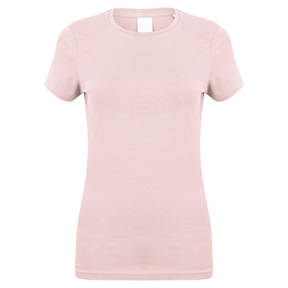 Baby Pink - Front - Skinni Fit Womens-Ladies Feel Good Stretch Short Sleeve T-Shirt