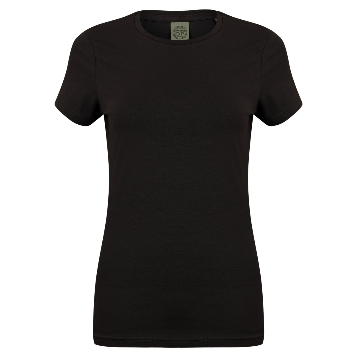 Black - Front - Skinni Fit Womens-Ladies Feel Good Stretch Short Sleeve T-Shirt