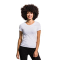White - Side - Skinni Fit Womens-Ladies Feel Good Stretch V-Neck Short Sleeve T-Shirt