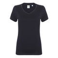 Navy - Front - Skinni Fit Womens-Ladies Feel Good Stretch V-Neck Short Sleeve T-Shirt