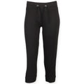 Black - Front - Skinni Fit Womens-Ladies Three Quarter Workout Pants - Bottoms