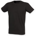 Black - Front - Skinni Fit Men Mens Feel Good Stretch Short Sleeve T-Shirt