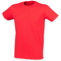 Bright Red - Front - Skinni Fit Men Mens Feel Good Stretch Short Sleeve T-Shirt