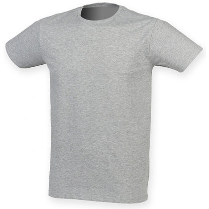 Heather Grey - Front - Skinni Fit Men Mens Feel Good Stretch Short Sleeve T-Shirt