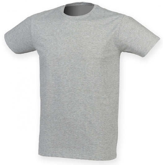 Heather Grey - Front - Skinni Fit Men Mens Feel Good Stretch Short Sleeve T-Shirt