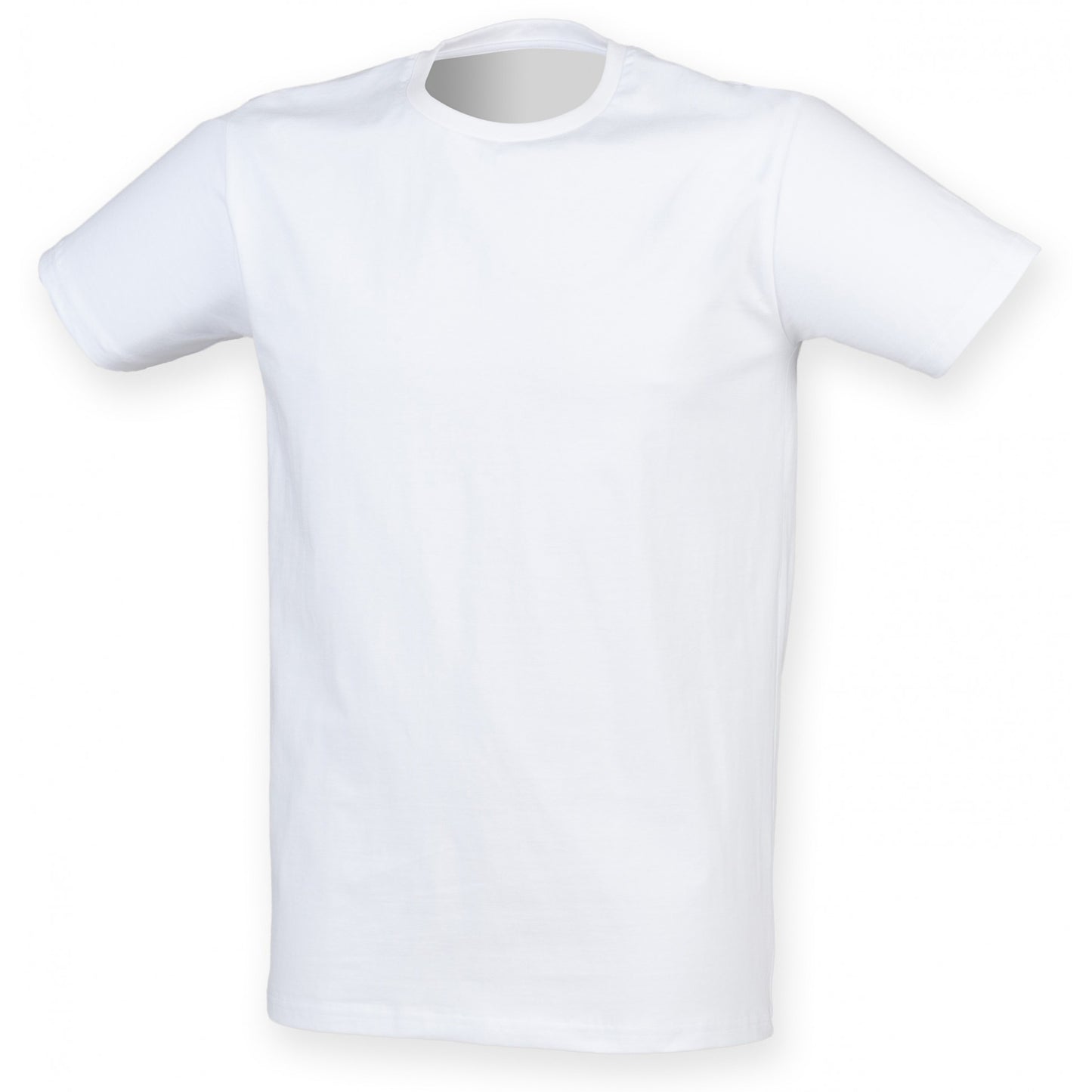 White - Front - Skinni Fit Men Mens Feel Good Stretch Short Sleeve T-Shirt