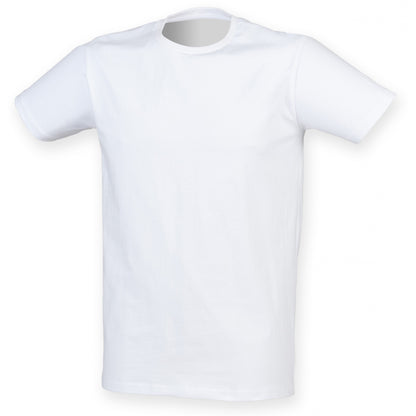 White - Front - Skinni Fit Men Mens Feel Good Stretch Short Sleeve T-Shirt