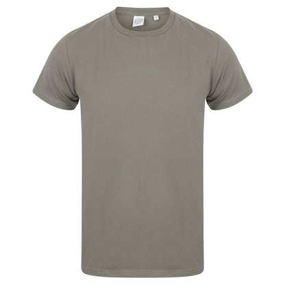 Khaki - Front - Skinni Fit Men Mens Feel Good Stretch Short Sleeve T-Shirt