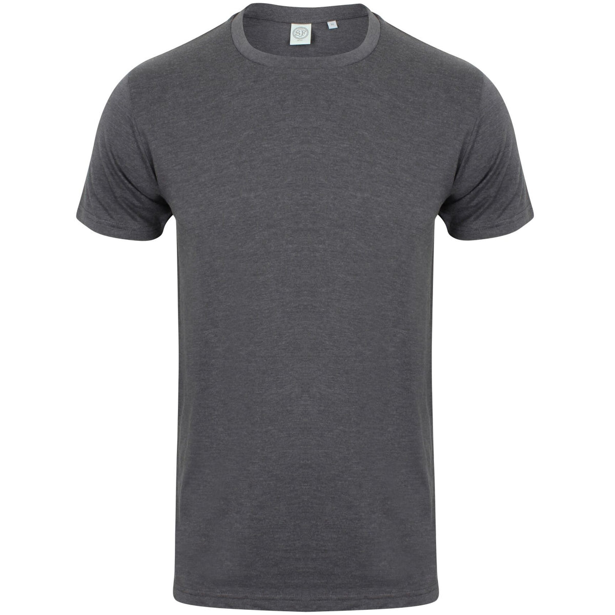 Heather Charcoal - Front - Skinni Fit Men Mens Feel Good Stretch Short Sleeve T-Shirt