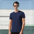 Navy - Back - Skinni Fit Men Mens Feel Good Stretch Short Sleeve T-Shirt