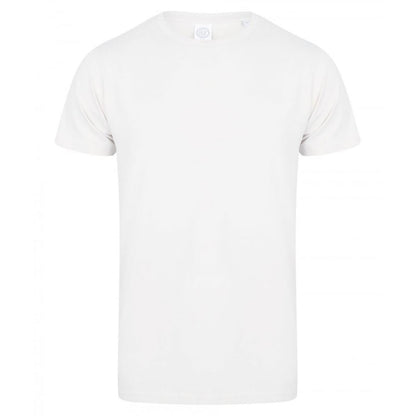 White - Front - Skinni Fit Men Mens Feel Good Stretch V-neck Short Sleeve T-Shirt