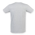 Heather Grey - Back - Skinni Fit Men Mens Feel Good Stretch V-neck Short Sleeve T-Shirt
