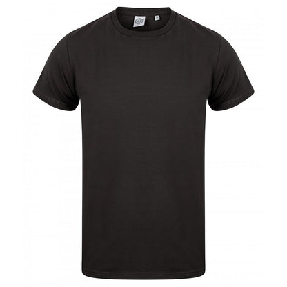 Black - Front - Skinni Fit Men Mens Feel Good Stretch V-neck Short Sleeve T-Shirt
