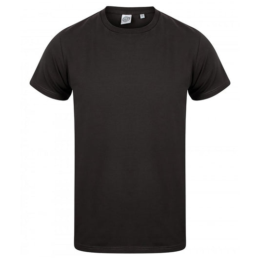 Black - Front - Skinni Fit Men Mens Feel Good Stretch V-neck Short Sleeve T-Shirt