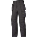 Black- Black - Front - Snickers Mens Ripstop Workwear Trousers