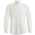 White - Front - Kustom Kit Mens Mandarin Collar Fitted Long Sleeve Corporate Shirt