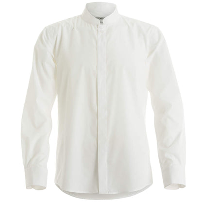 White - Front - Kustom Kit Mens Mandarin Collar Fitted Long Sleeve Corporate Shirt