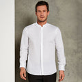 White - Side - Kustom Kit Mens Mandarin Collar Fitted Long Sleeve Corporate Shirt