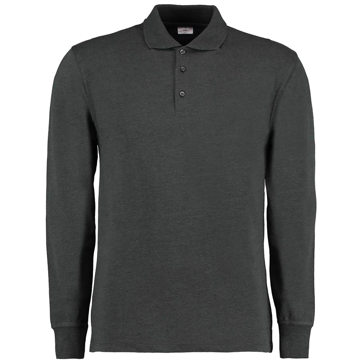 Graphite - Front - Kustom Kit Mens Pique Long Sleeve Polo Shirt
