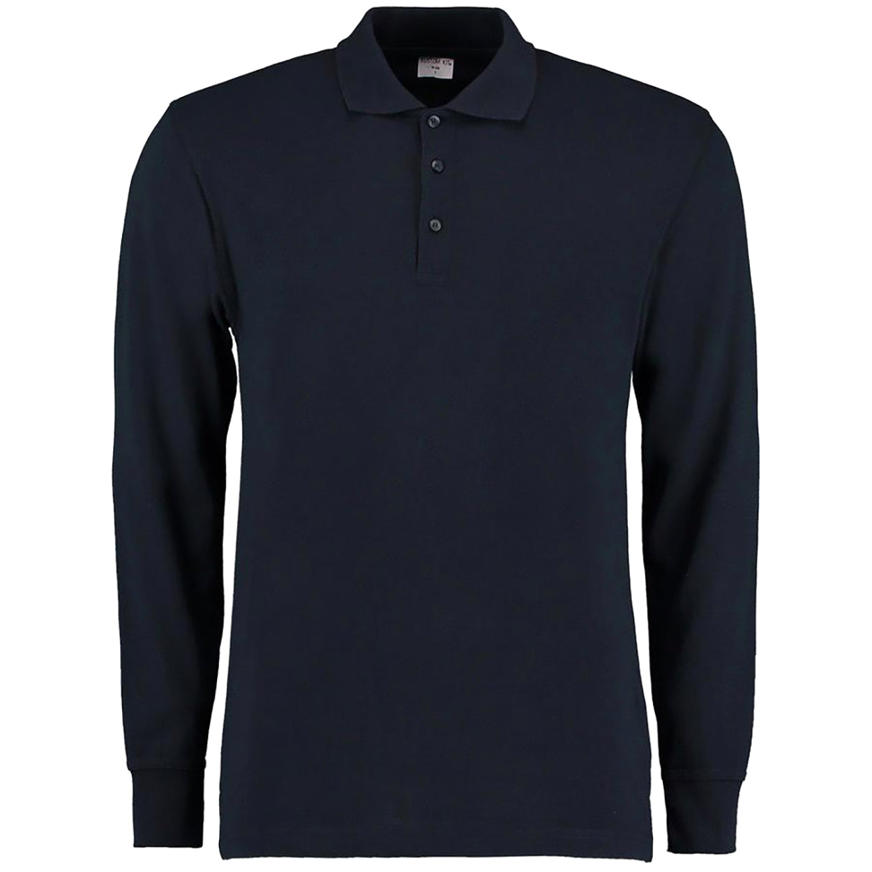 Navy - Front - Kustom Kit Mens Pique Long Sleeve Polo Shirt