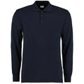 Navy - Front - Kustom Kit Mens Pique Long Sleeve Polo Shirt