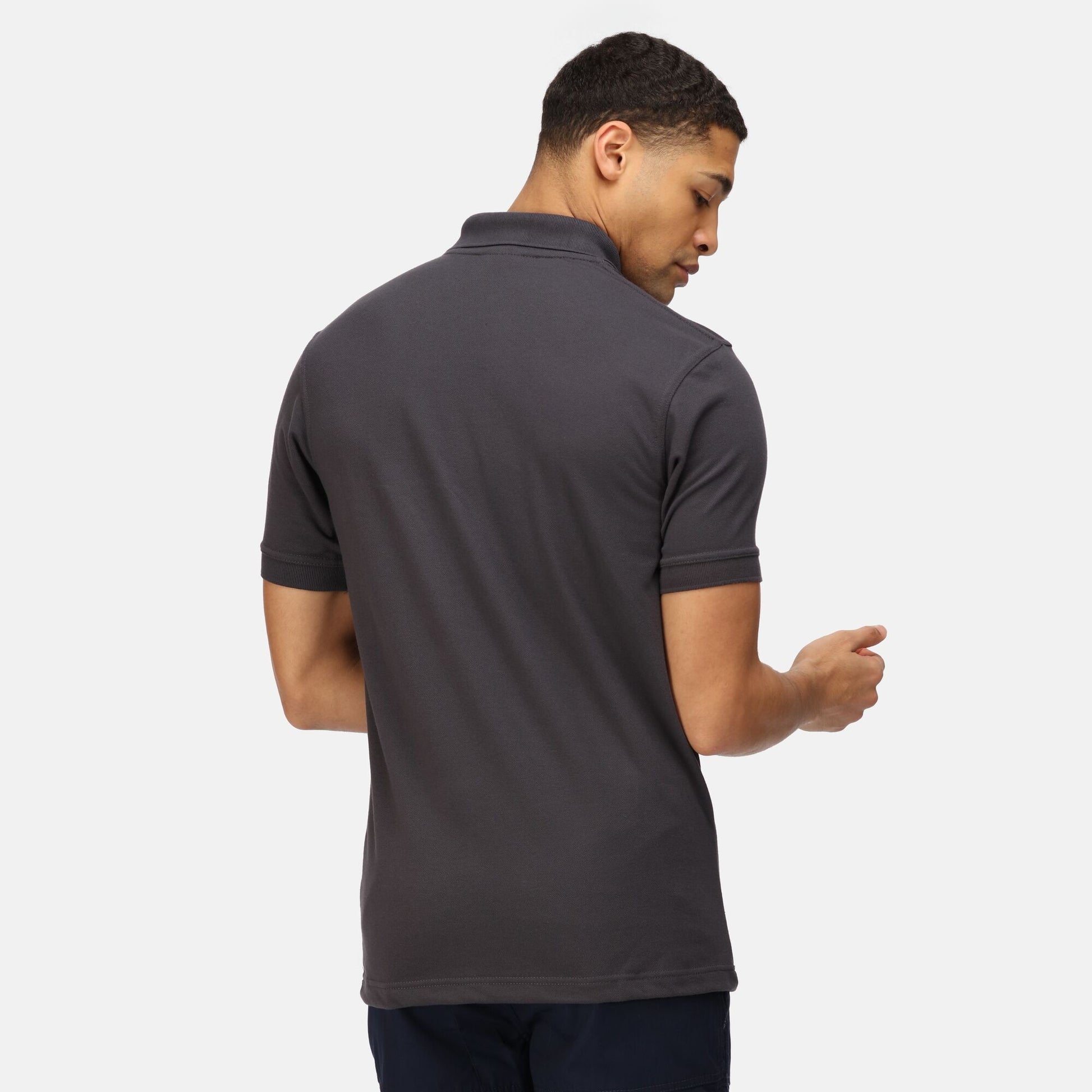 Seal Grey - Side - Regatta Classic Mens 65-35 Short Sleeve Polo Shirt