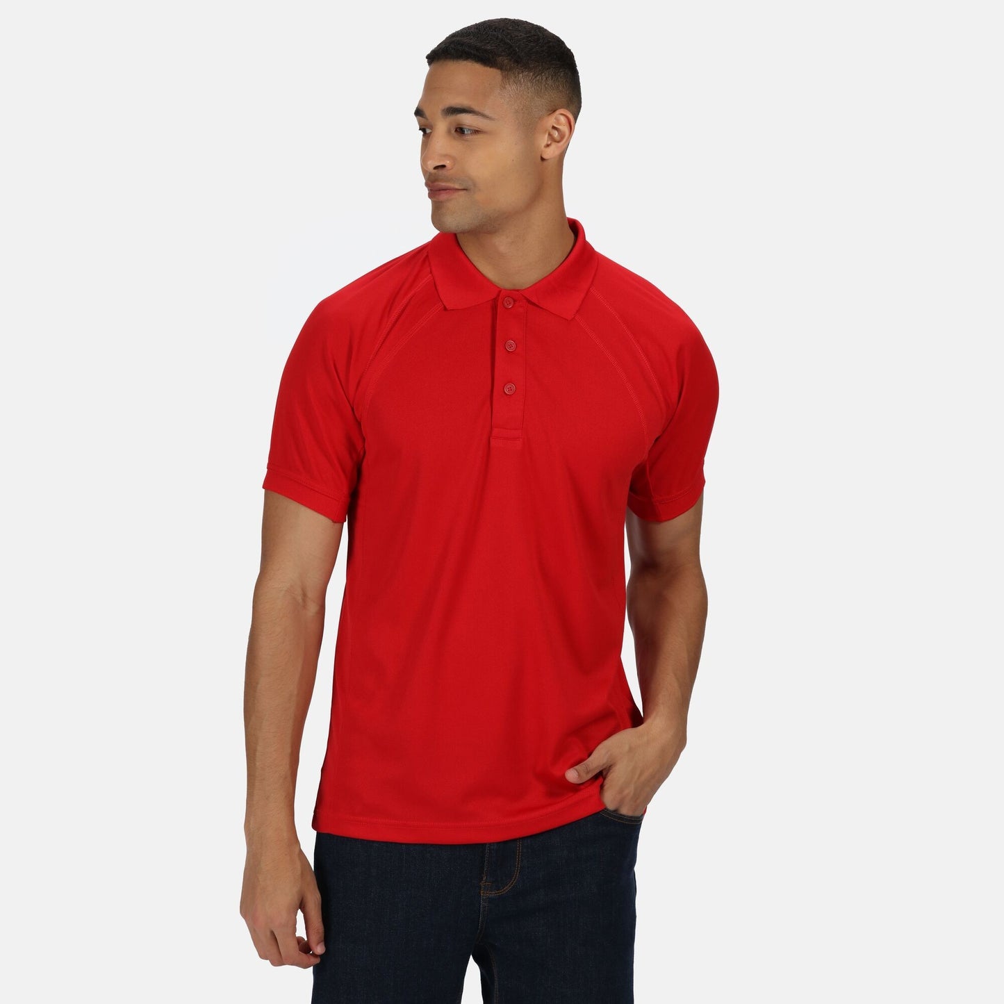 Classic Red - Back - Regatta Hardwear Mens Coolweave Short Sleeve Polo Shirt