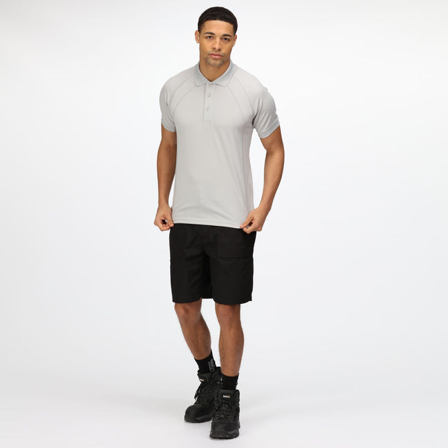 Silver Grey - Lifestyle - Regatta Hardwear Mens Coolweave Short Sleeve Polo Shirt