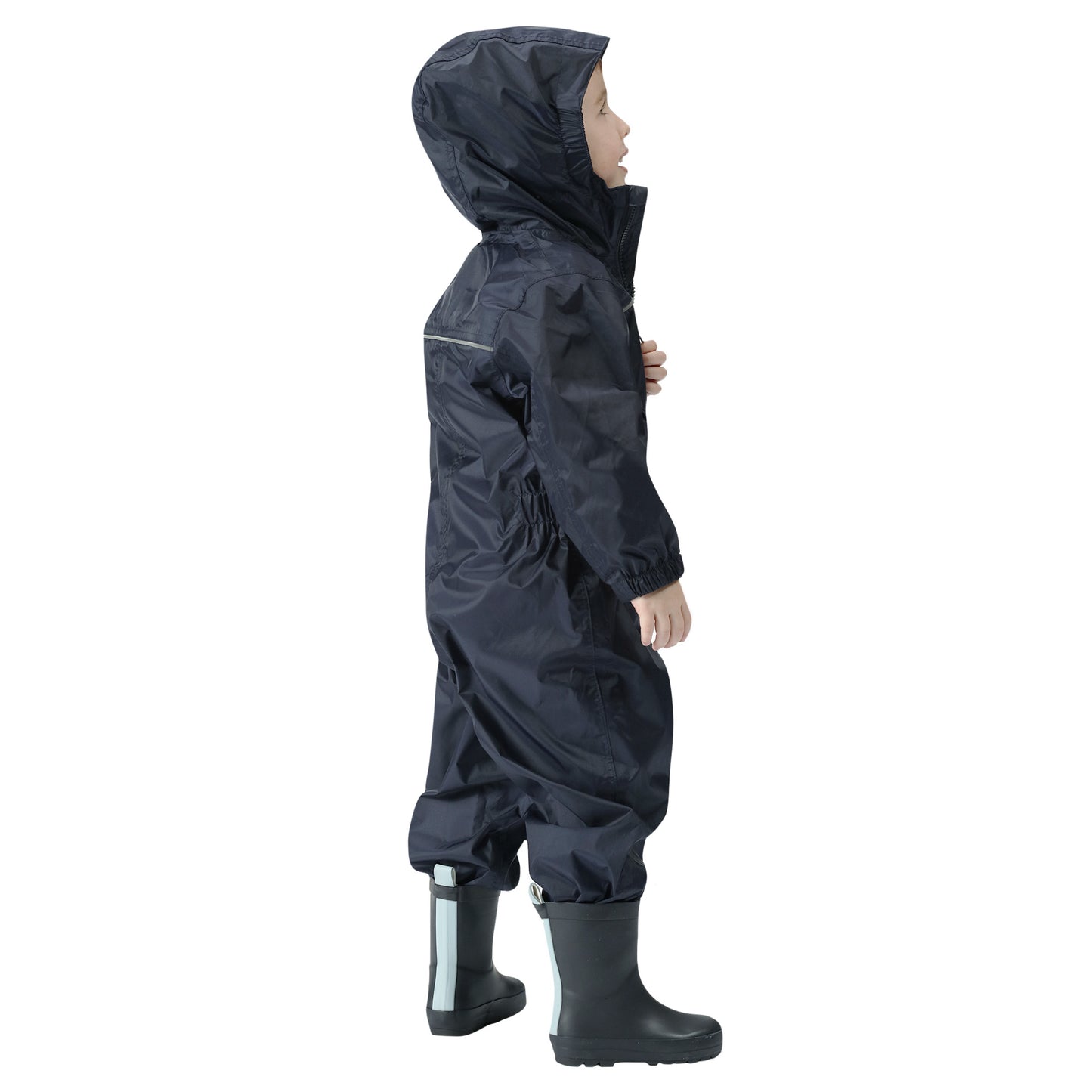 Navy - Back - Regatta Professional Junior Childrens-Kids Paddle Rainsuit