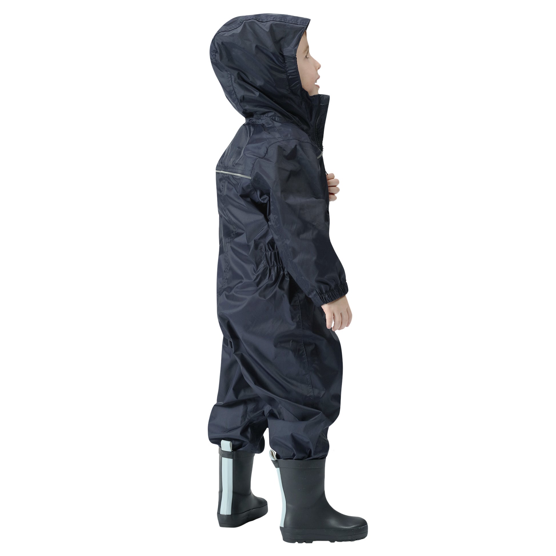 Navy - Back - Regatta Professional Junior Childrens-Kids Paddle Rainsuit
