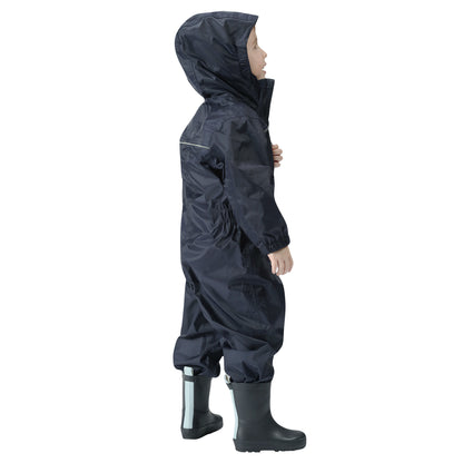 Navy - Back - Regatta Professional Junior Childrens-Kids Paddle Rainsuit