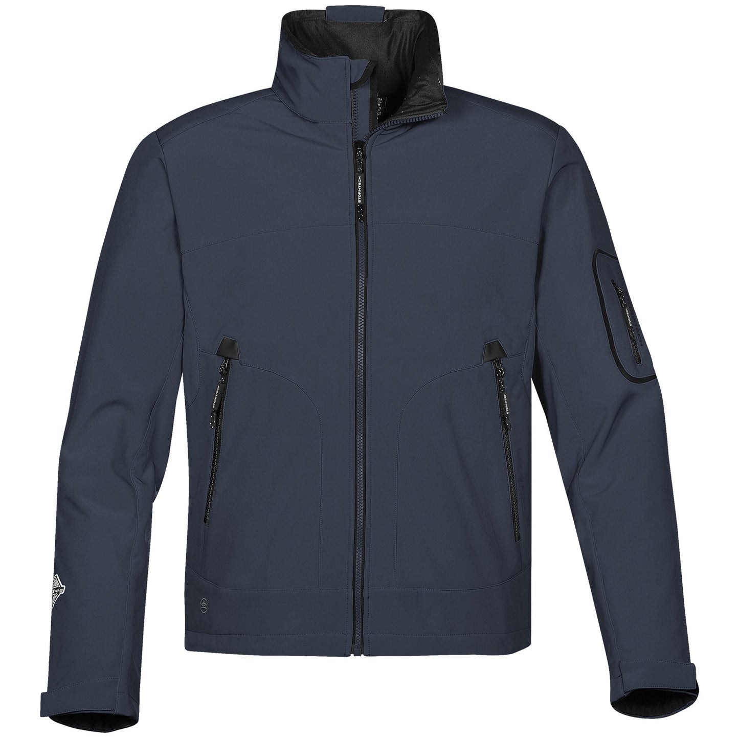 Navy- Black - Front - Stormtech Mens Cruise Softshell Jacket