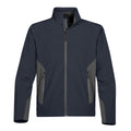 Navy- Granite - Front - Stormtech Mens Pulse Softshell Jacket