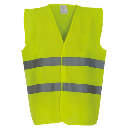 Yellow - Front - Yoko Mens Hi Vis 2 Bands Vest-Waistcoat